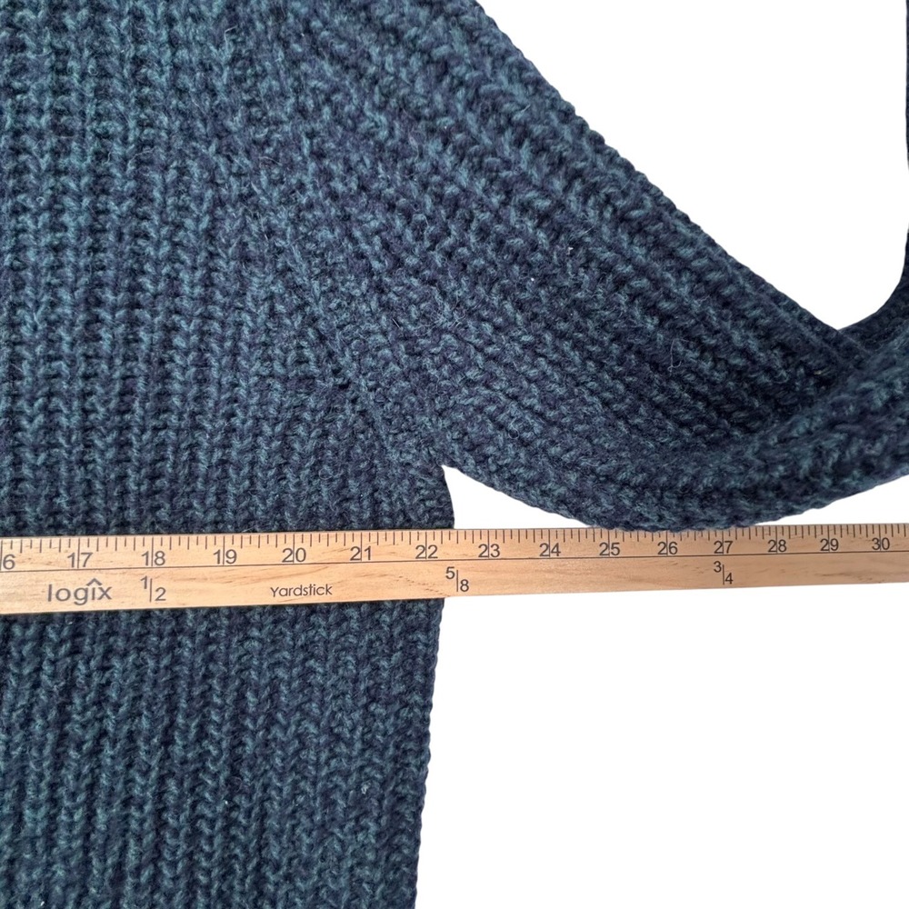LL Bean Cardigan Sweater Mens Large 100% Lambswool Grandpacore Ribbed Knit - Picture 4 of 10